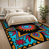 Vibrant Starburst Heritage Tribal Area Rug