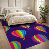 Colorful Hot Air Balloon Kids Area Rug