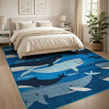 Whale Shark Ocean Kids Cartoon Area Rug