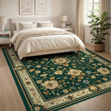 Emerald Green Persian Floral Green Area Rug