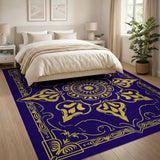 Purple Gold Ornate Mandala Area Rug