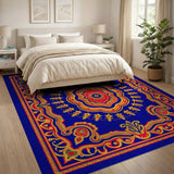 Opulent Blue Persian Medallion Rug