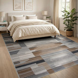 Modern Geometric Brown Tan Area Rug