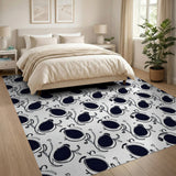 Whimsical Eggplant Pattern Area Rug