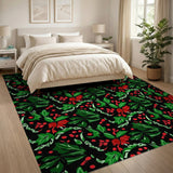 Festive Holly Berry Holiday Area Rug