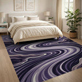Abstract Area Purple Wave Abstract Area Rug