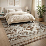 Brown and Tan Southwestern Brown Tan Geometric Area Rug