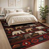 Southwestern Bear Parade Woven Rug