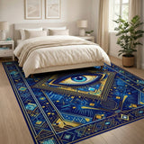 Mystic All-Seeing Eye Geometric Blue Rug