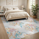 Pastel Abstract Floral Area Rug