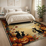 Vintage Halloween Black Cats Jack-o-Lanterns Rug