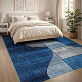 Geometric Modern Blue Teal Abstract Geometric Area Rug
