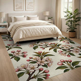 Cherry Blossom Branches Floral Area Rug