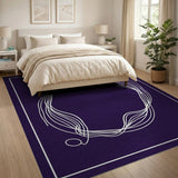 Purple Wavy Abstract Ring Area Rug