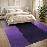 Purple Black Gradient Geometric Area Rug