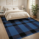 Blue Black Tartan Plaid Area Rug