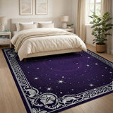 Starry Purple Mandala Boho Area Rug