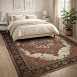 Vintage Red Persian Medallion Rug