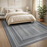 Modern Geometric Black White Woven Area Rug