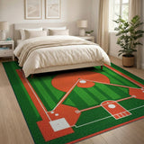 Baseball Field Area Rug - Green Grass Diamond