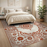 Red Traditional Persian Ornate Red Persian Medallion Rug