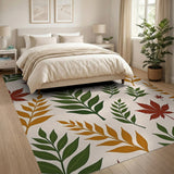 Fall Foliage Leaf Pattern Area Rug