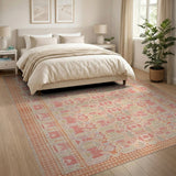 Blush Pink Geometric Tribal Rug