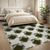 Abstract Grey Geometric Abstract Area Rug
