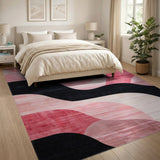 Wave Abstract Area Pink Abstract Wave Area Rug