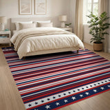 Patriotic Stars and Stripes Area Rug
