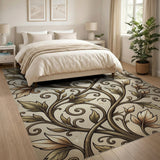 Vintage Floral Vine Area Rug