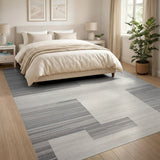 Geometric Modern Modern Grey Geometric Stripe Area Rug