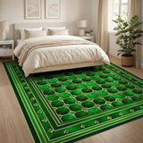 Emerald Green Gold Clover Geometric Rug