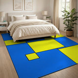 Geometric Modern Multi-color and Patterns Bold Blue Yellow Geometric Area Rug