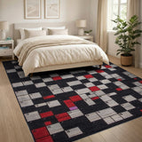 Crossword Puzzle Geometric Area Rug