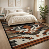 Southwestern Geometric Area Rug Rust Brown Tan