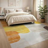Yellow Abstract Shapes Area Rug