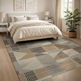 Modern Geometric Beige Neutral Area Rug