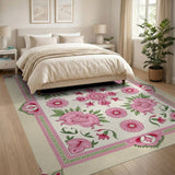 Traditional Persian Pink Elegant Pink Floral Persian Area Rug