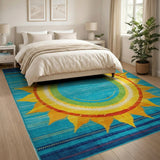 Radiant Sunburst Multi-Color Southwestern Rug