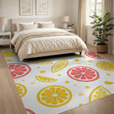 Vibrant Lemon Grapefruit Slice Area Rug