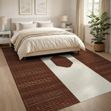 Brown Tan Woven Diamond Area Rug