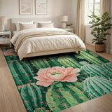 Desert Cactus Grove with Pink Blooms Rug