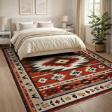 Red Southwestern Geometric Diamond Area Rug