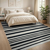 Bold Black White Striped No. 22 Area Rug