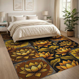 Golden Lotus Vintage Floral Rug