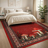 Red Mushroom Meadow Persian Area Rug