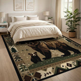 Mother Bear Cub Tribal Winter Forest Rug