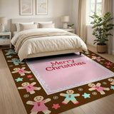 Merry Christmas Gingerbread Kids Area Rug
