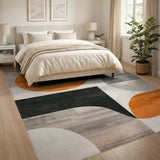 Orange Bold Orange Abstract Area Rug